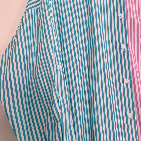 Women’s Button Down Shirt NWT Large Teal/Pink - Picture 5 of 10